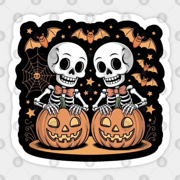Slightly Subtle Halloween Skeleton Sticker by Creatifly Graphic Tees